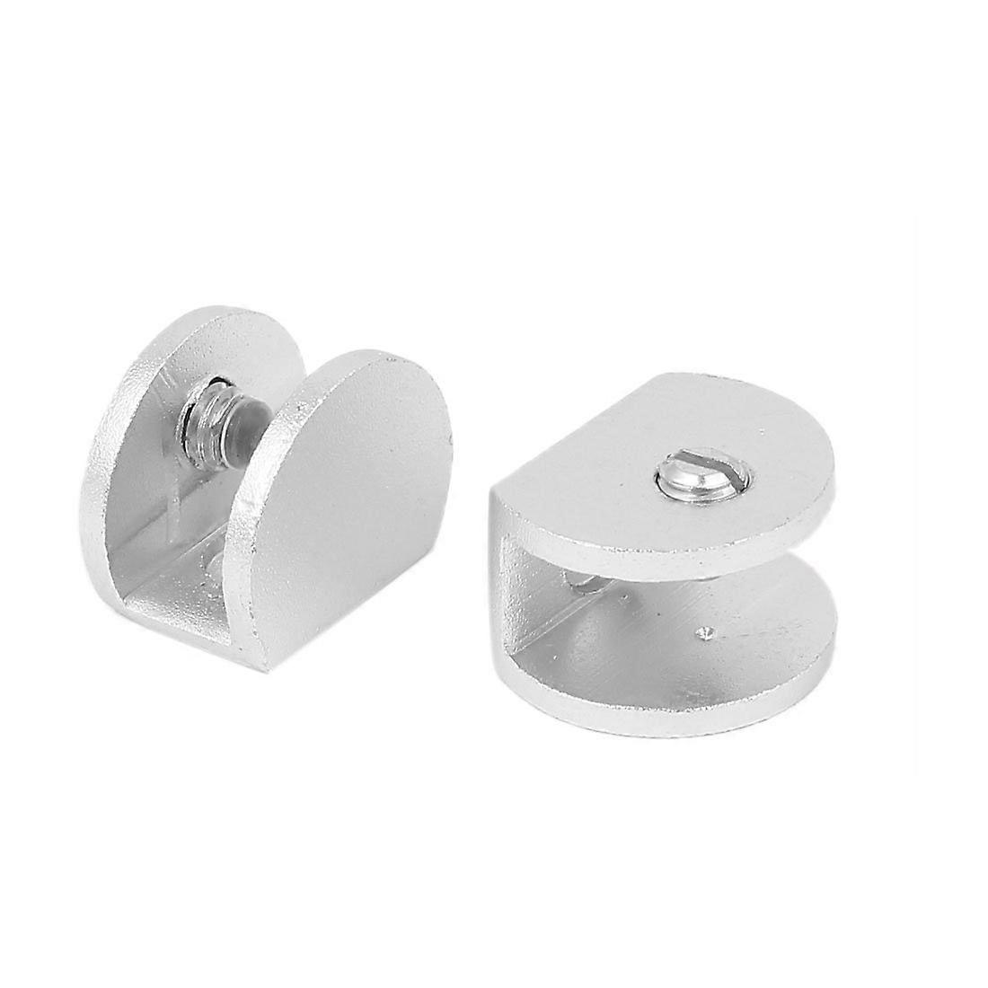 8-mm-glasklemme, Silberfarbene Halbrundhalterung, Robuste Metallbefestigung Für Glasscheiben, 2er-pack