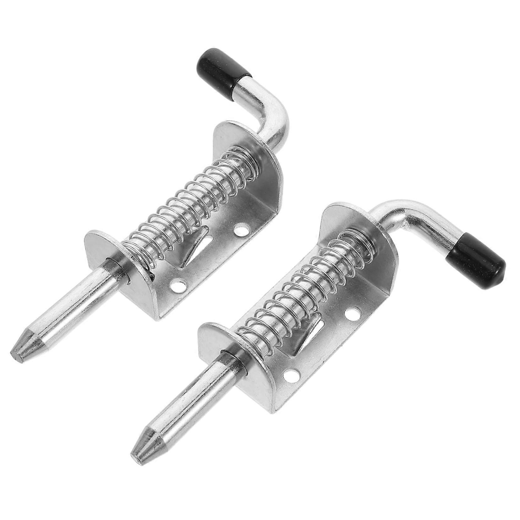 Set Mit 2 Robusten Eisenfederriegeln Für Türen Und Fahrzeuge. Einfache Und Dauerhafte Montage.