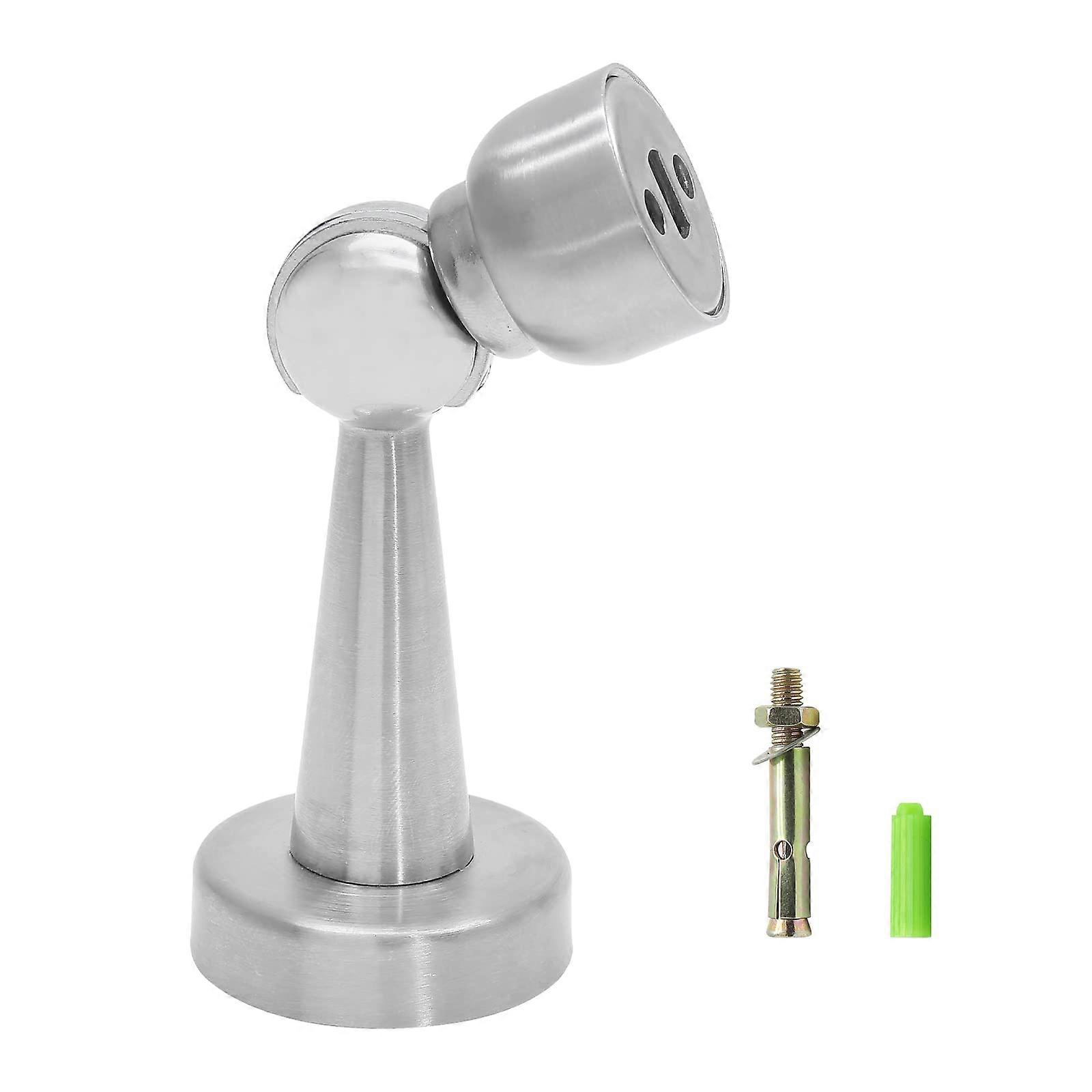 Magnetischer Türstopper Aus Gebürstetem Nickel Mit Starker Verriegelung Und Geräuscharmem Dämpfer, Zur Boden- Oder Wandmontage.
