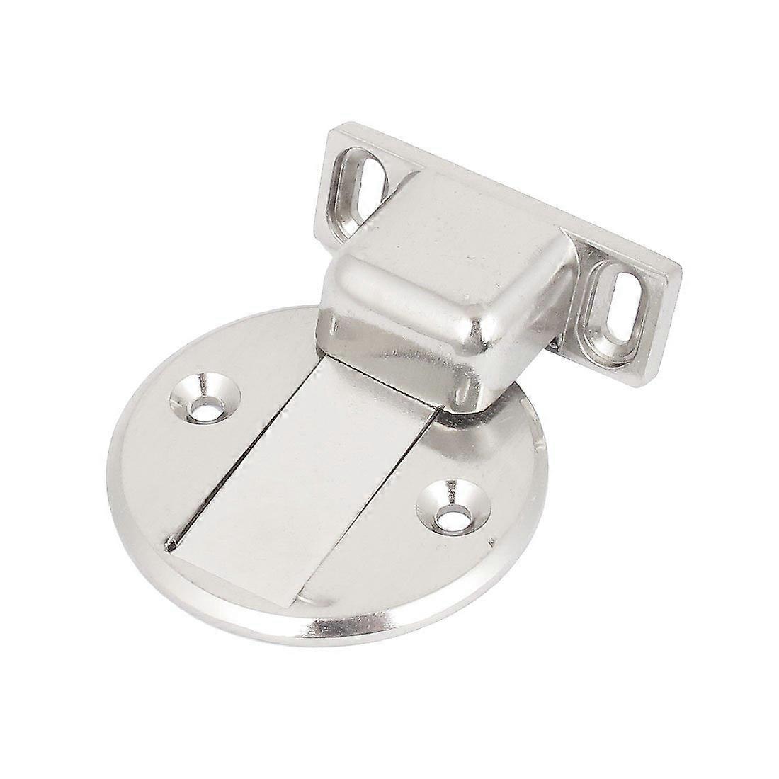 Silberner Magnetischer Türstopper Aus Metall Mit Unauffälligem Sockel Zur Verwendung Auf Dem Boden Zu Hause Und Im Büro