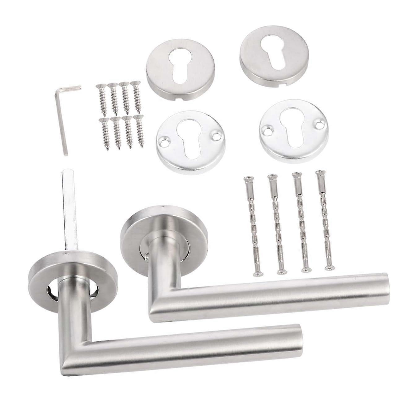Set Aus 2 Modernen, Gebürsteten Türgriffen Für Flur Und Kleiderschrank, Ohne Schloss.