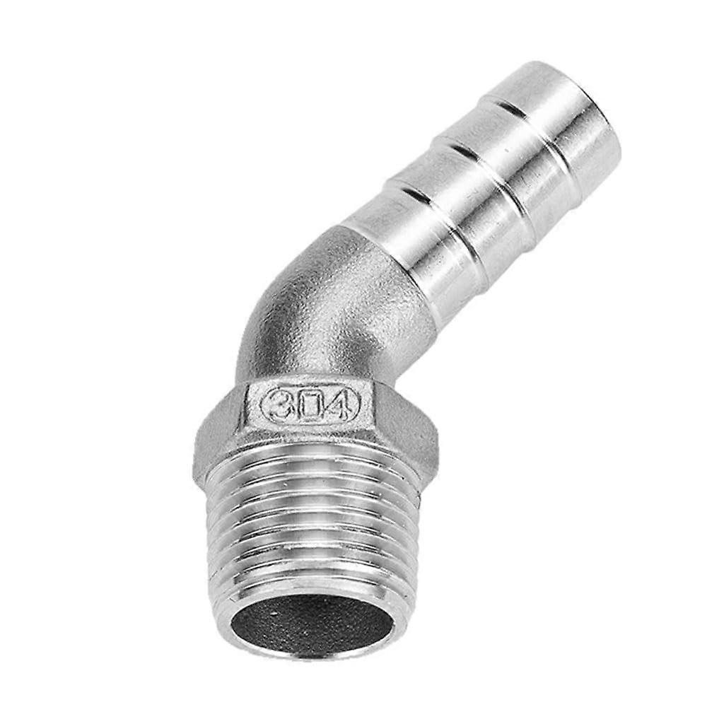 Rohrverschraubungen Aus Edelstahl 304, 45°-schlauchwinkel Für Rohre, Korrosionsbeständiger Und Leckagefreier Außengewinde-rohr-adapter (dn10×12mm)