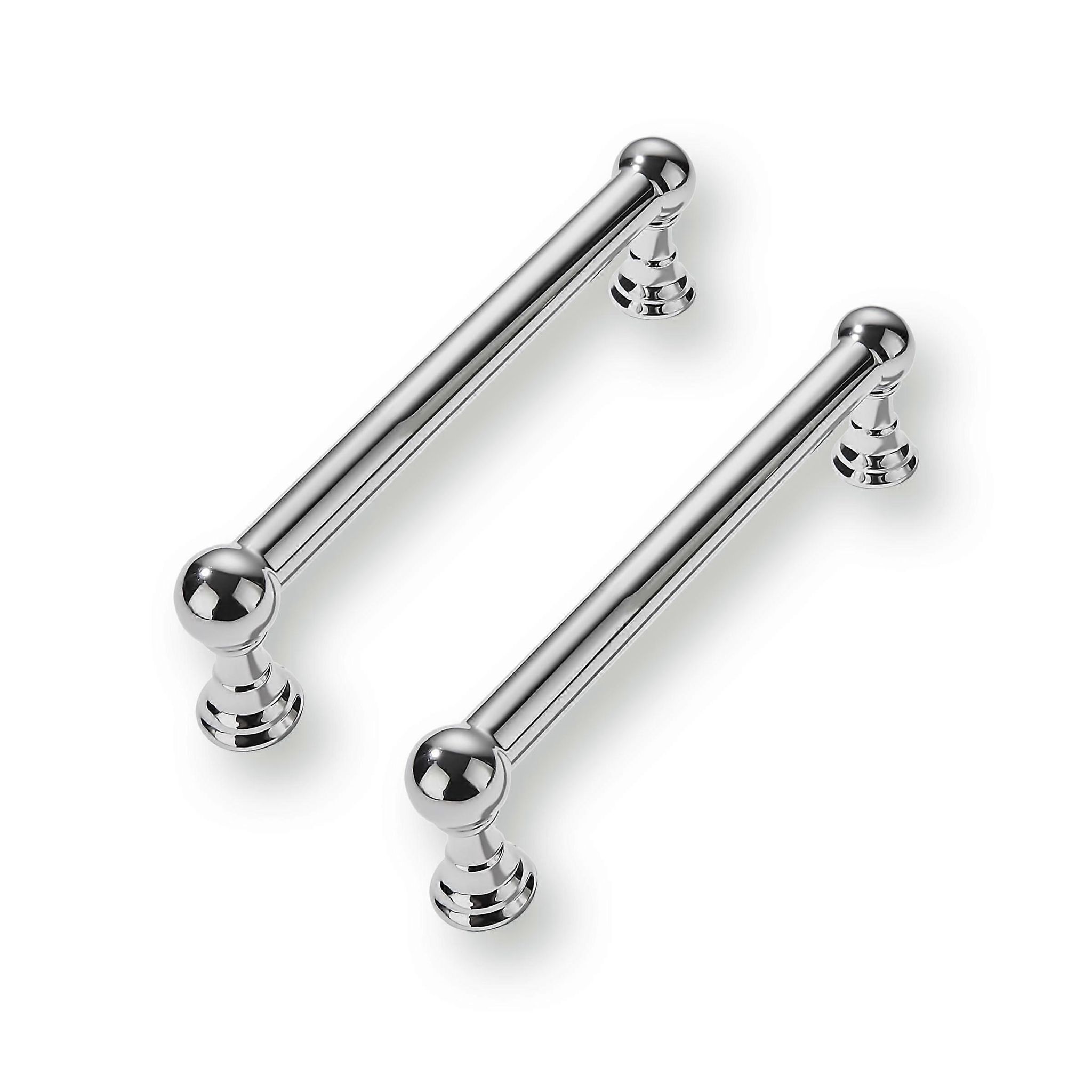 10 Cm (4 Zoll) Große, Polierte Chrom-möbelgriffe, 2er-set, Robust, Für Küchen- Und Badezimmerschubladen.