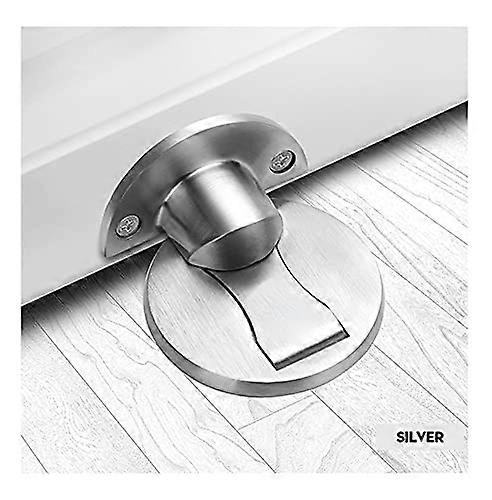Magnetischer Türstopper Aus Edelstahl 304 Mit Einstellbarem Abstand, Unsichtbarer Nagelbefestigung, Silberfarben
