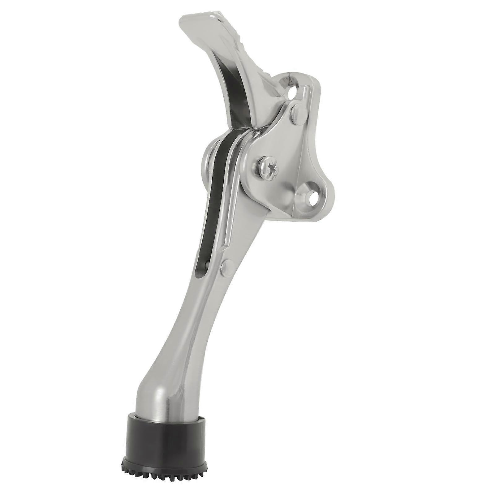 10 Cm (4 Zoll) Stabiler, Fußbetätigter Türstopper Mit Fußsteuerung Und Oberfläche In Satin-nickel.