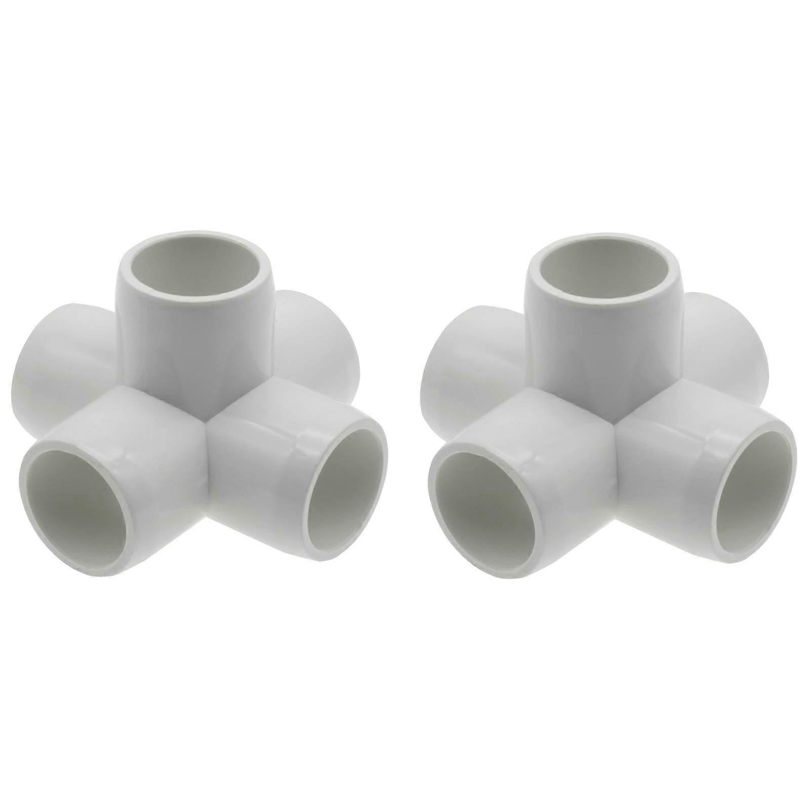 Set Mit 2 5-wege-pvc-winkeln (1/2 Zoll, Schedule 40 Standard) Für Gartenregale Und Outdoor-projekte (diy)