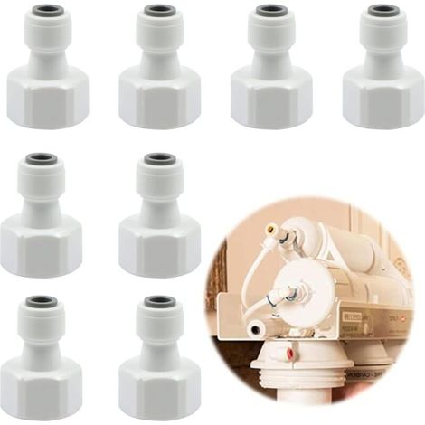 8-teiliger Wasserfilter-adapteranschluss – Wasserfilter – Schlauchanschluss, 1/2"-gewindeanschluss, Umwandelbar In Einen 1/4"-schnellanschluss Zum Verbinden Von Kühlschrankrohren