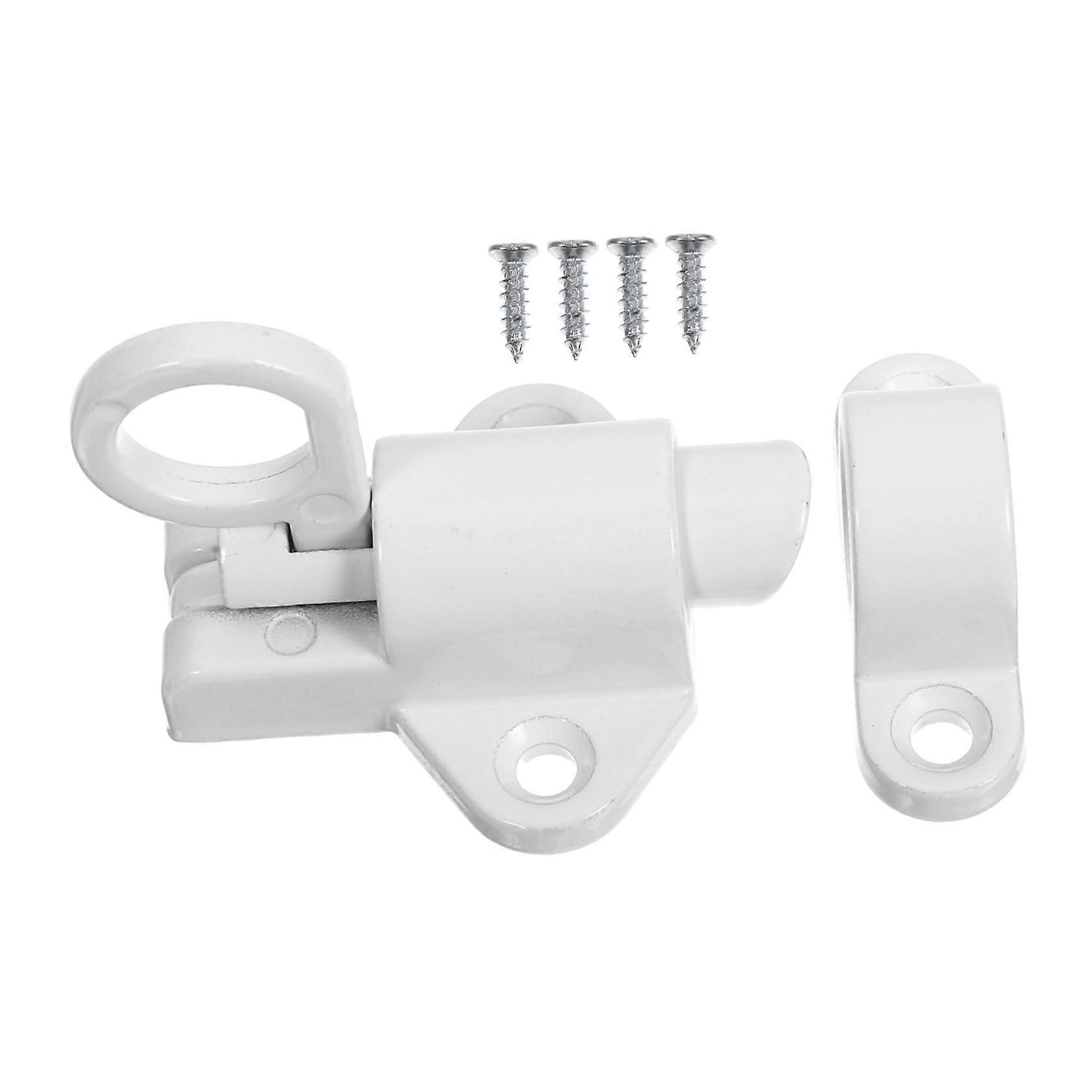 Dachbodenlukenriegel Aus Aluminiumlegierung Mit Federbelasteter Sicherheitsverriegelung, Weißer Deckenlukenriegel, Einfache Selbstmontage