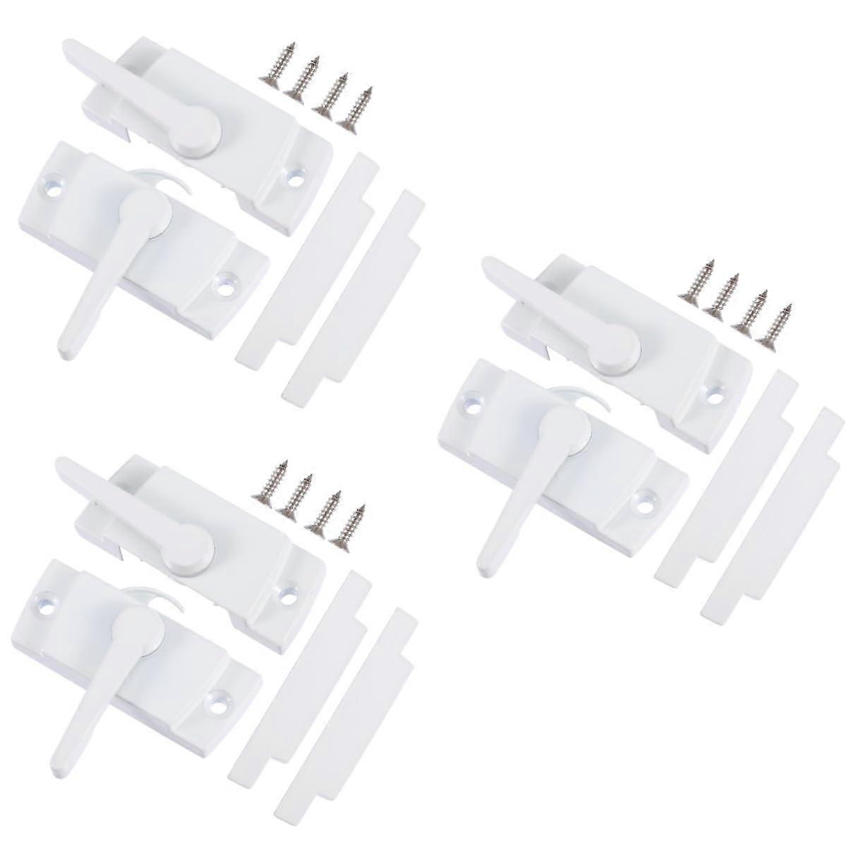 Set Mit 6 Schiebetürschlössern Aus Robuster Zinklegierung, Einfach Zu Montieren. Sicherheitsschloss Für Fenster, Ideal Für Wohnungen, Büros Und Hotels.