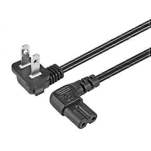 90 Cm (3 Fuß) Langes, Schwarzes, Abgewinkeltes Stromkabel Mit Kugelgelenk, Nema 115p Auf Iec320 C7, Polarisiert, 2-polig, Für Ps4 Und Fernseher