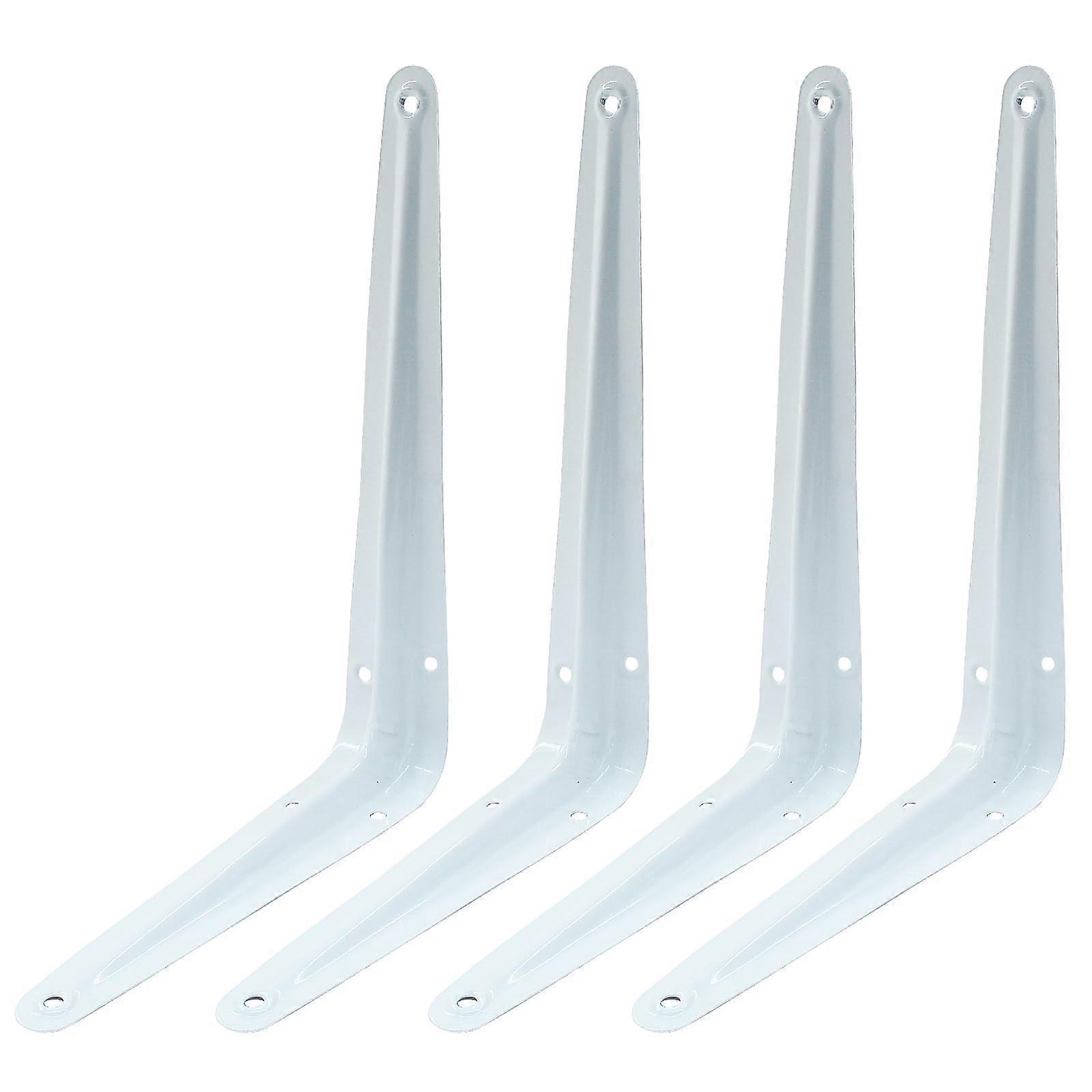 Set Mit 4 Robusten, Weißen Metall-regalwinkeln, 15 X 20 Cm, Eckwinkel Für Wandregale