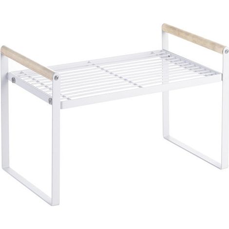 Stapelbares Gewürzregal Aus Weißem Metall – Maße 35 X 21 X 20 Cm – Robuster Kohlenstoffstahl – Für Küche Und Speisekammer