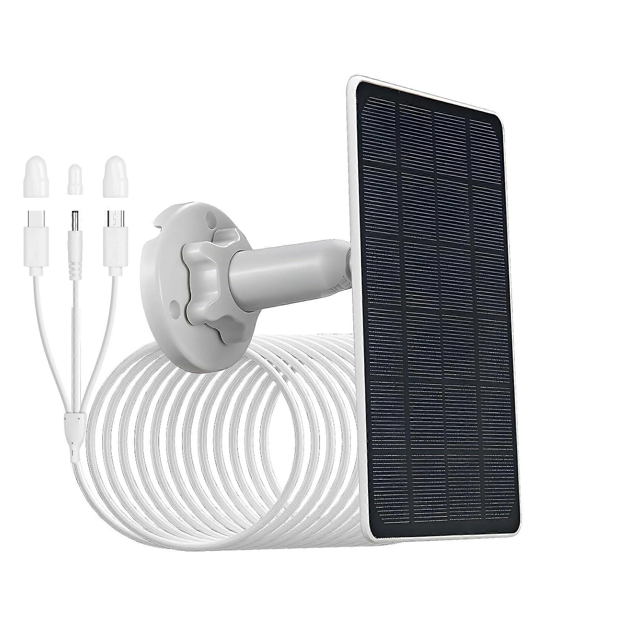5v 3w Solarpanel Für Reolink Sicherheitskameras, Ip65 Wasserdichtes Dauerlade-set Mit Micro-usb-typ-c-dc-anschluss Und 3 M Kabel