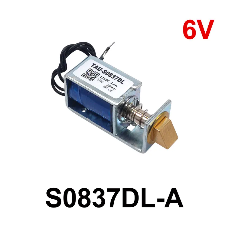 Elektromagnetisches Schloss Tau-s0837dl Cc 6v/12v/24v, 10 Mm Auswurf, Passend Für Schranktüren S0837dl A 6v 15n