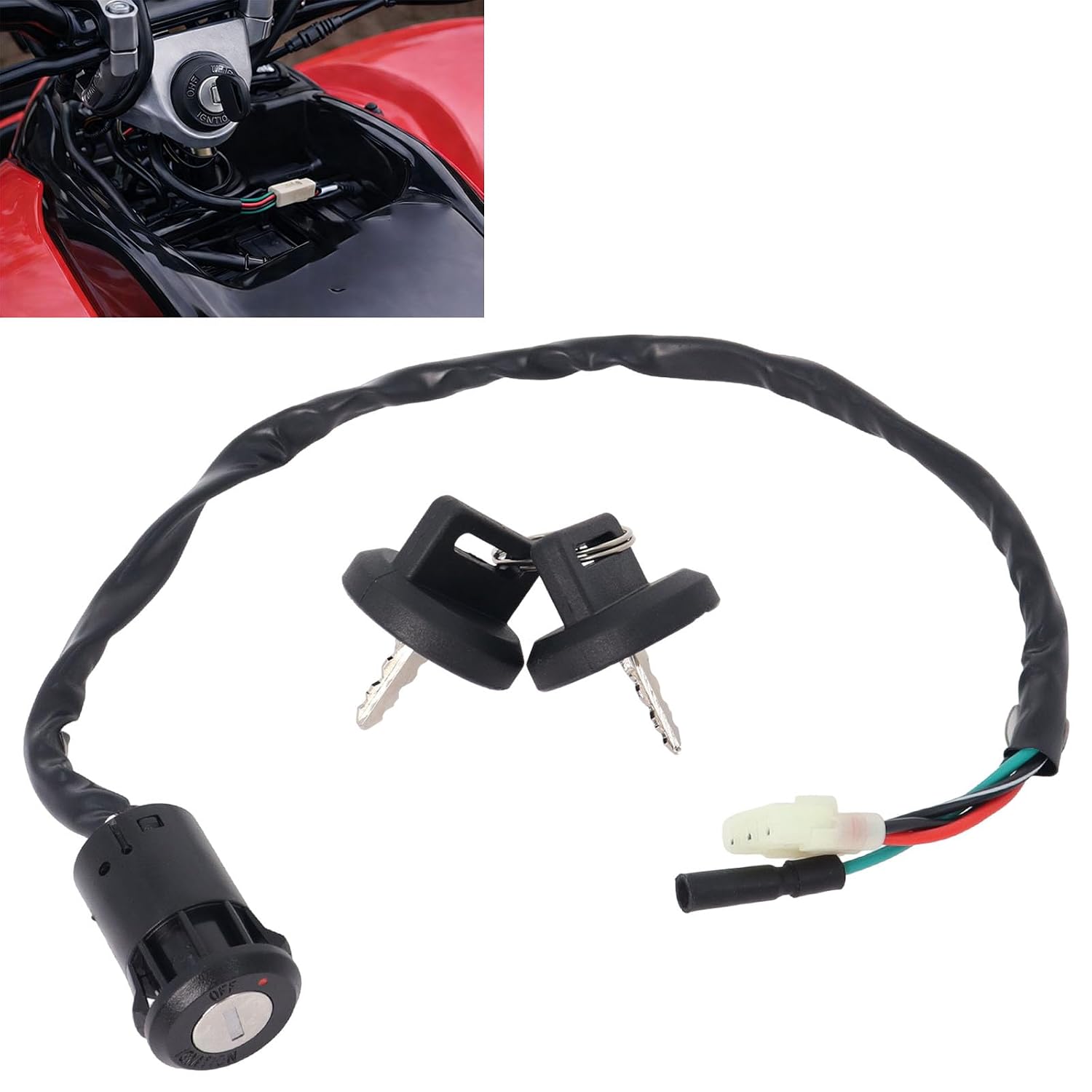 Zündschalter-kit Für Trx400ex, Kompatibel Mit Trx400ex Atv, Recon250, Trx250ex/x, Ersetzt 35100-hm8-000, Schwarz