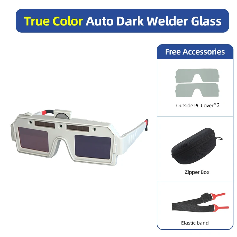 Selbstabdunkelnde, Solarbetriebene Schweißerbrille Mit Austauschbaren Lithiumbatterien, Geeignet Für Mma-, Wig-, Mig- Und Lichtbogenschweißen. Schweißerbrille Mit Echter Farbsicht.