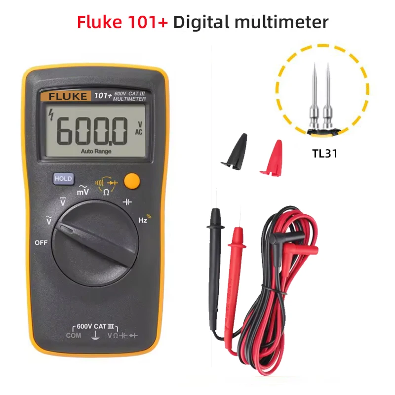 Original Fluke 101/101+/101 Digitalmultimeter-set, Automatische Bereichswahl, Cat Iii 600 V, Professionelles Elektrisches Messgerät