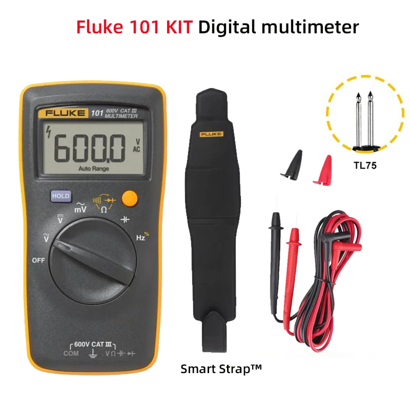 Original Fluke 101/101+/101 Digitalmultimeter-set, Automatische Bereichswahl, Cat Iii 600v, Professionelles Elektrisches Messgerät.