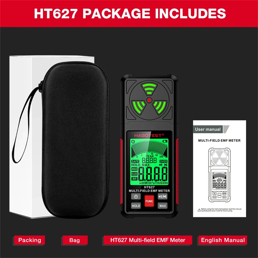 Habotest Ht627 Elektromagnetischer Strahlungsdetektor, Elektromagnetisches Felddetektor, Geisterjagdgerät Ht627