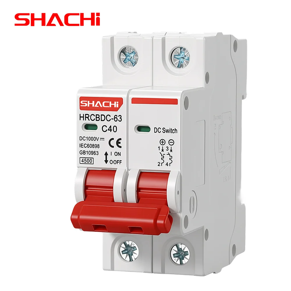 Shachi Miniatur-leistungsschalter 2p Dc 500v, Geeignet Für Solar-photovoltaik-systeme, Miniatur-leistungsschalter, 63a, Dauerstrom.