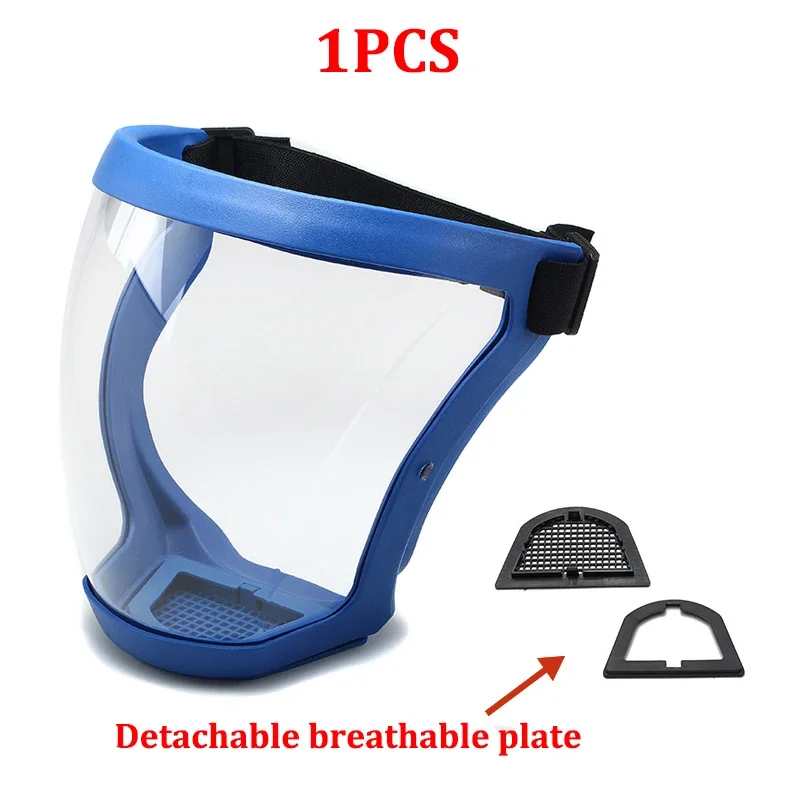 Transparenter, Spritzwassergeschützter Gesichtsschutz, Outdoor-maske, Schutzvisier, Kopfbedeckung, Arbeitsschutz, 1 Stück, Blau