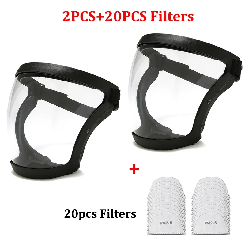 Transparenter, Spritzwassergeschützter Gesichtsschutz, Outdoor-gesichtsschutz, Schutzvisier, Kopfbedeckung, Arbeitsschutz, Zweiteiliges Schwarzes Set