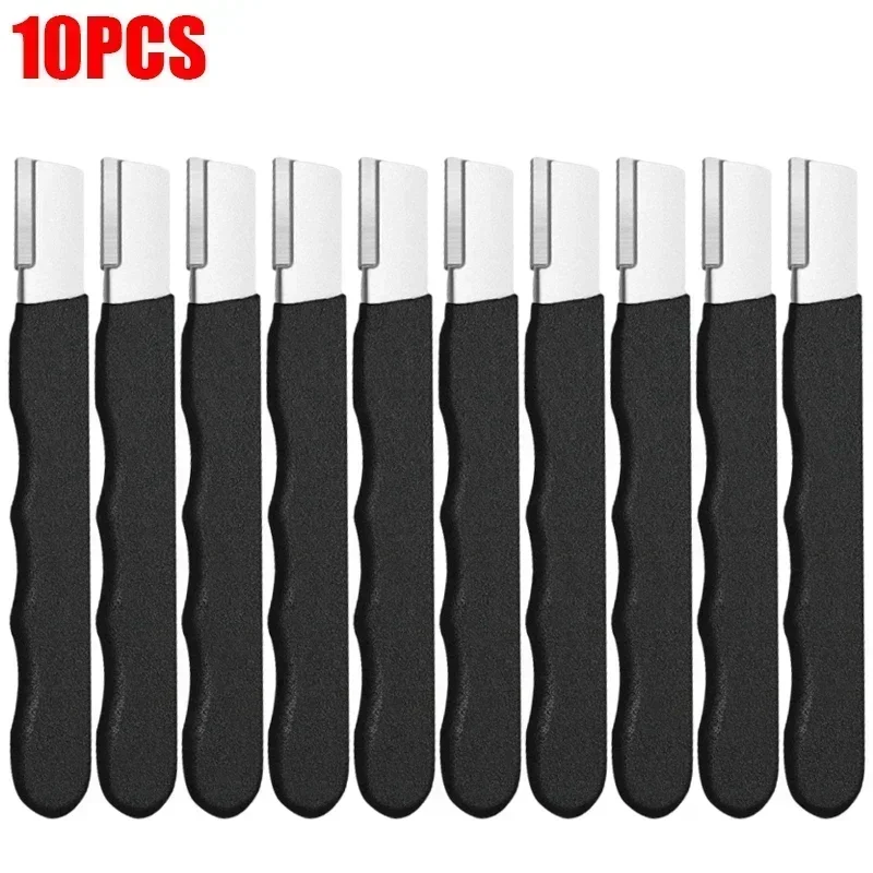 Tragbarer, Schnell Einsetzbarer Messerschärfer, Stahlschärfstein, Für Äxte, Scheren, Küchen- Und Gartengeräte, Set Mit 10 Schwarzen Stück, Je 12 Cm.