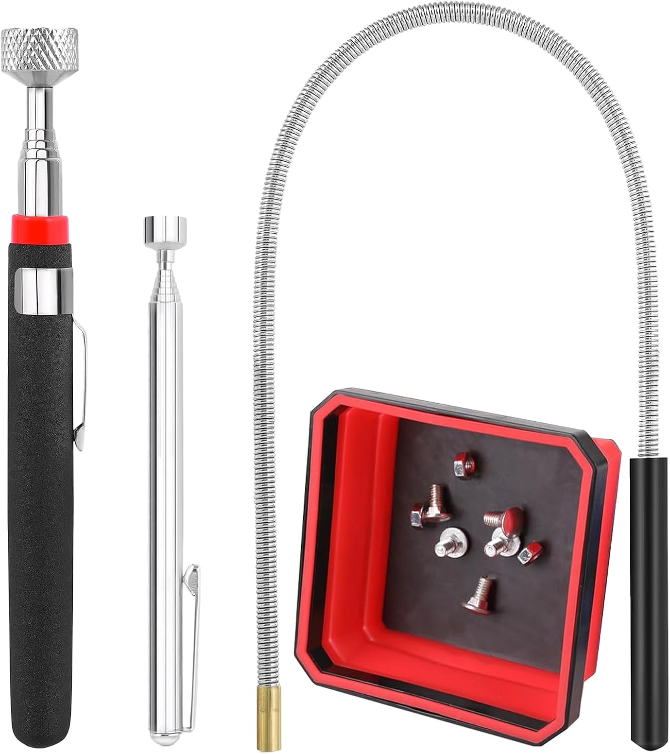 Stück Teleskop-magnetpickel Mit Magnetablage, Flexibler Mechanischer Magnet, Starker Magnet, Magnetisches Aufnahmewerkzeug