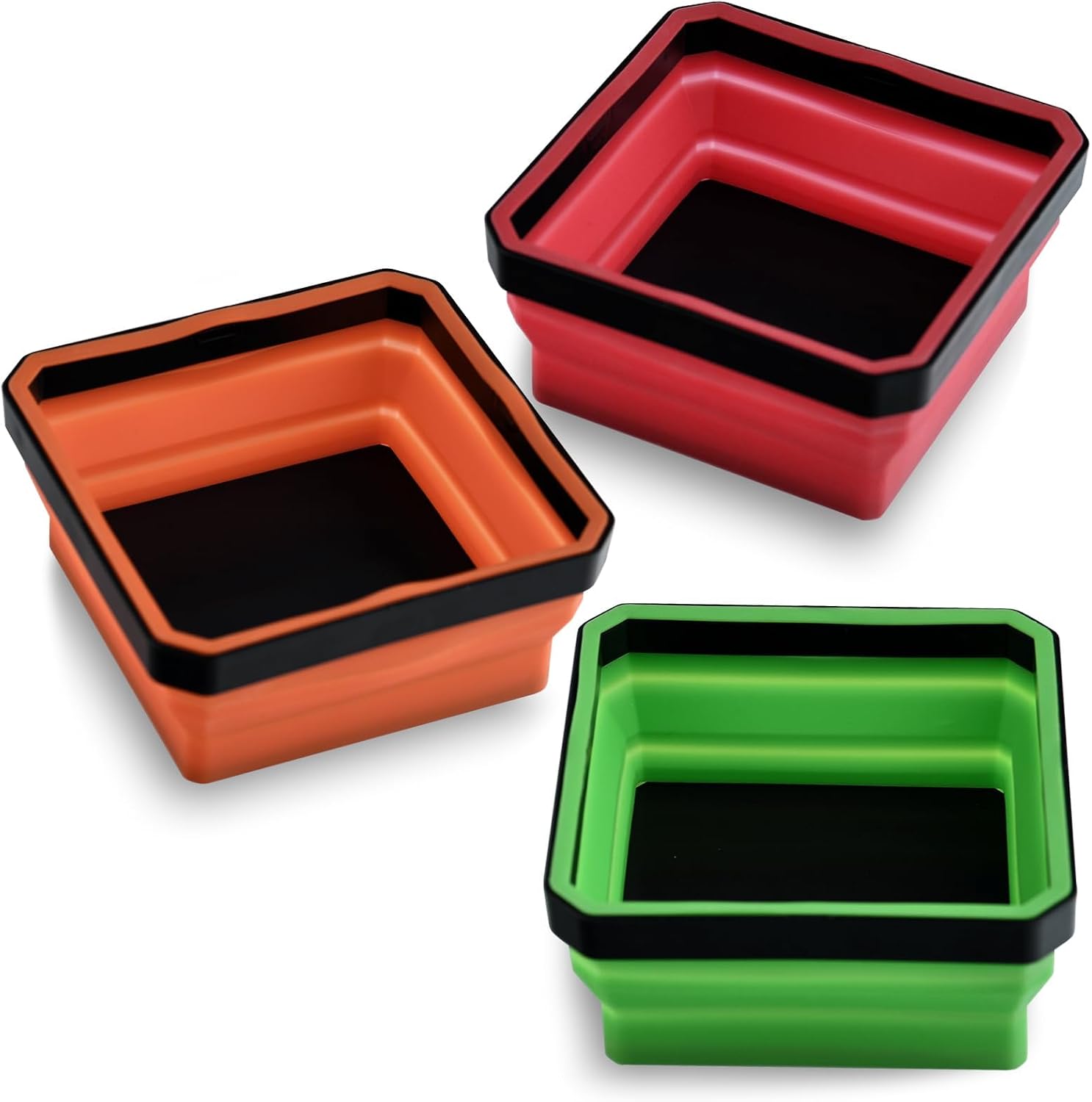 Set Mit 3 Faltbaren Magnetischen Silikonschalen, Faltbarer Magnethalter Für Schrauben, Muttern Und Kleine Metallteile, Kleine Schale