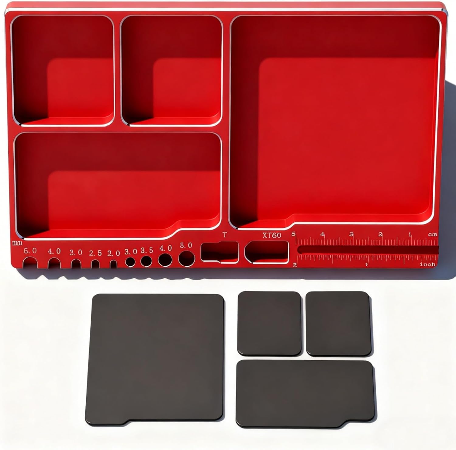 Magnetische Schraubenablage, Tragbare Größe, Magnetische Adsorption, Aluminiumlegierung, Robuste Werkzeugablage Für Rc-reparaturen