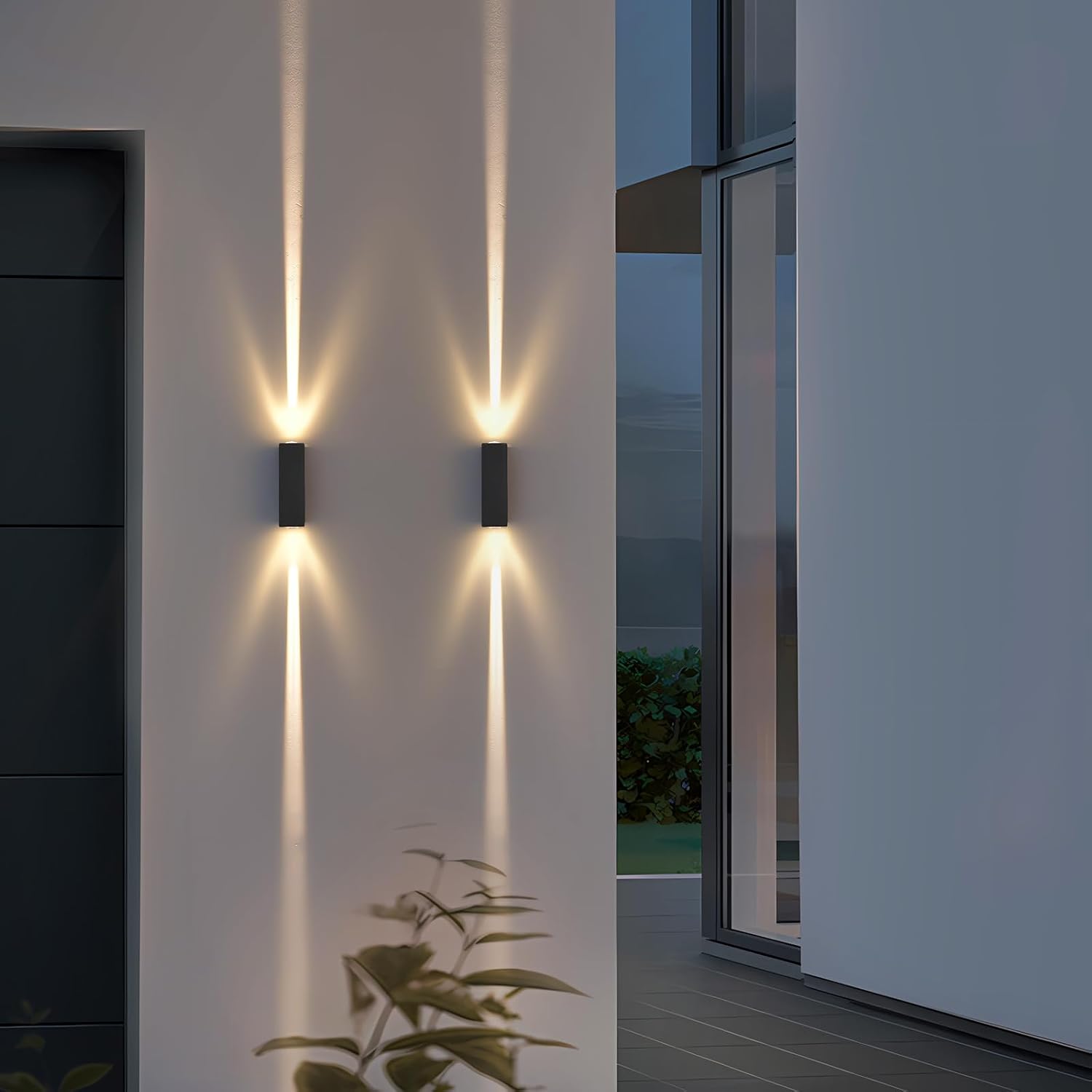 2er-set Außenwandleuchten, Ip65 Wasserdichte Led-außenleuchte, 6 W, 3000 K, Nach Oben Und Unten Gerichtete Außenwandleuchte