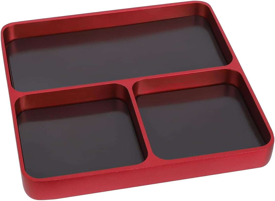 Magnetische Werkzeugablage, 9,8 X 9,87 X 11 Cm, 3 Fächer, Organizer Für Kleinteile, Schrauben Und Muttern, Zur Aufbewahrung Von Steckschlüsseln, Schrauben Und Kleinteilen