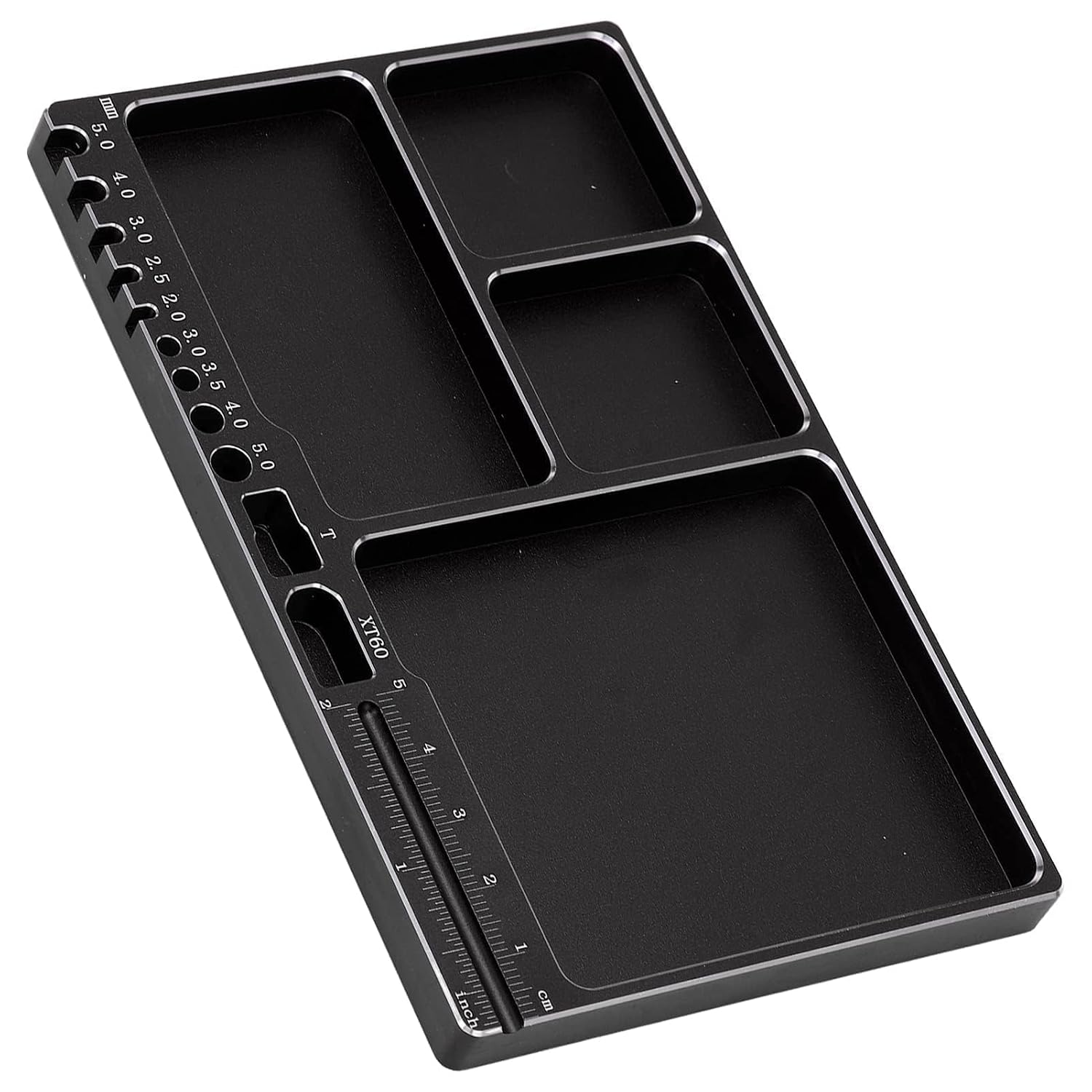 Magnetische Schraubenablage Aus Aluminiumlegierung, Tragbare Magnetische Adsorptionsmatte Für Rc-reparaturen (schwarz)