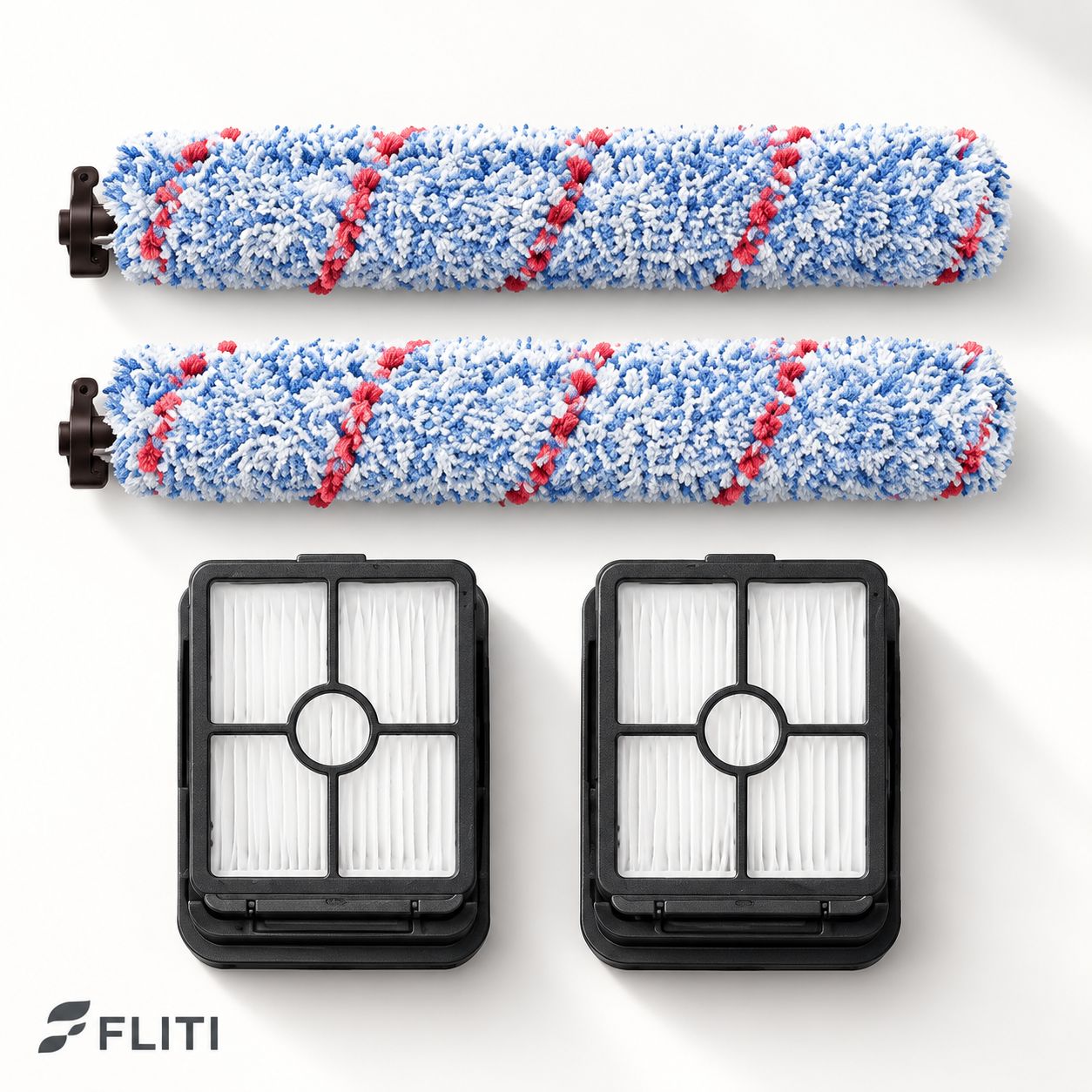 Fliti Bürste Und Filter, Kompatibel Mit Bissell Crosswave 1866/1868/1926/1785 Serie, 2er-pack Mehrzweckwalzen Und 2 Waschbare Filter