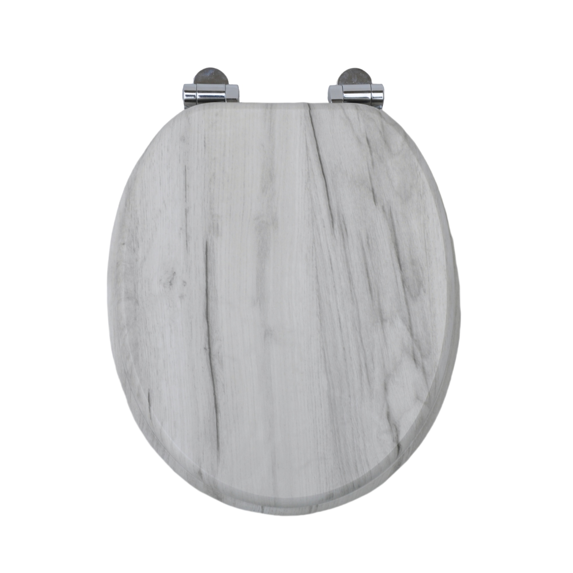 Homseat Mdf Toilet Seat With Soft Close Function, Light Grey Wood-grain