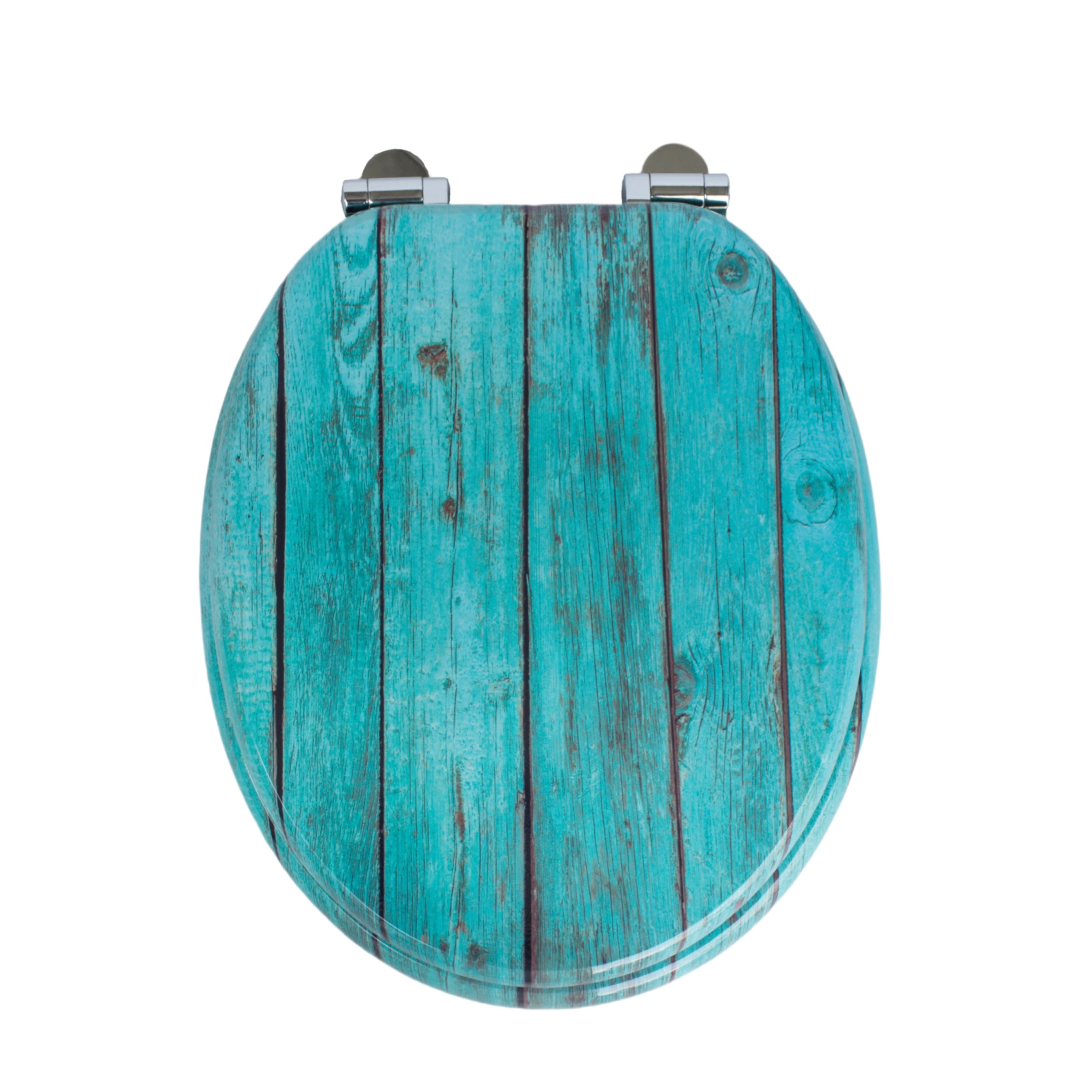 Homseat Mdf Toilet Seat With Soft Close Function, Aged Turquoise