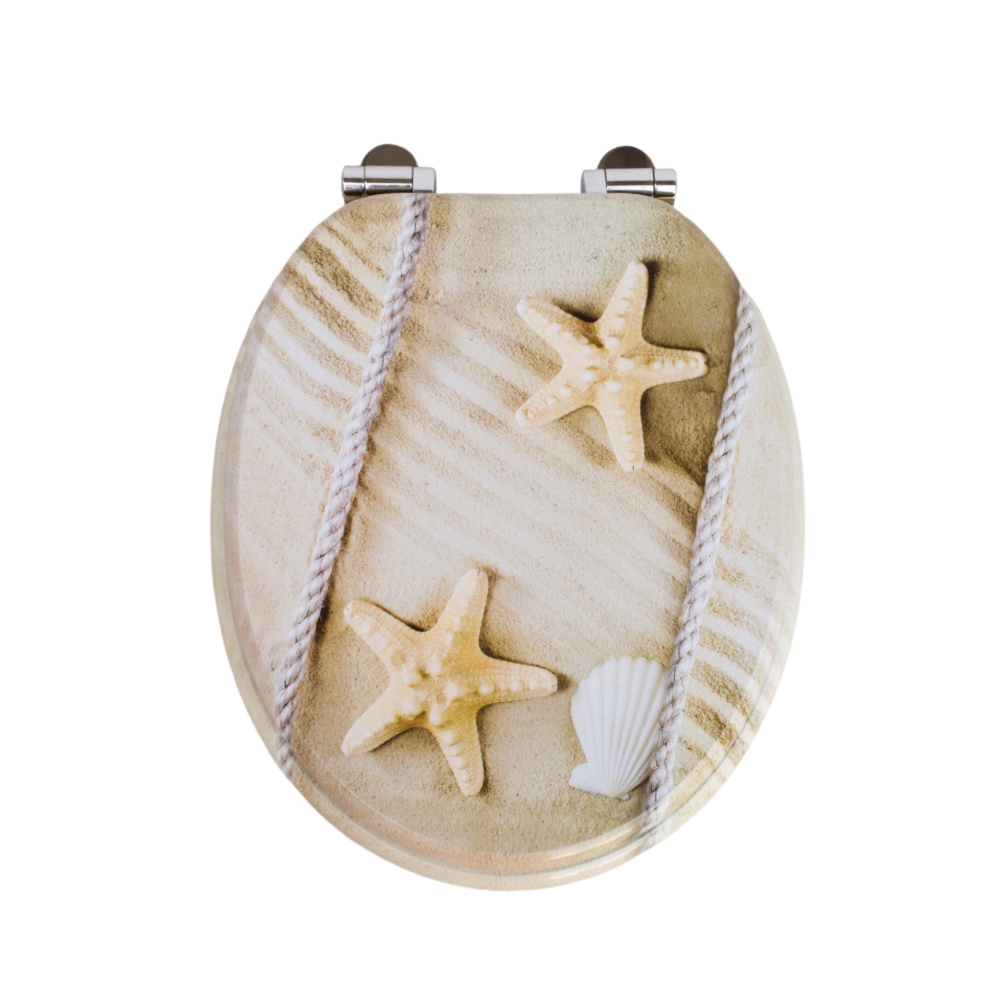 Homseat Mdf Toilet Seat With Soft Close Function, Maritime Beach