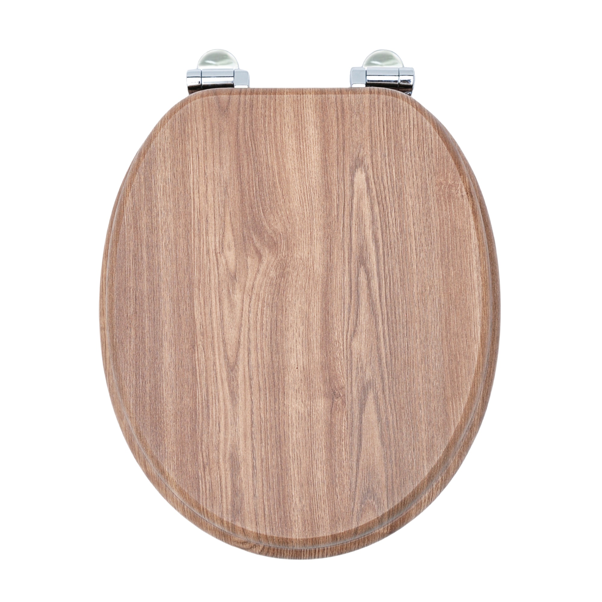 Homseat Mdf Toilet Seat With Soft Close Function, Grey-brown Wood Grain