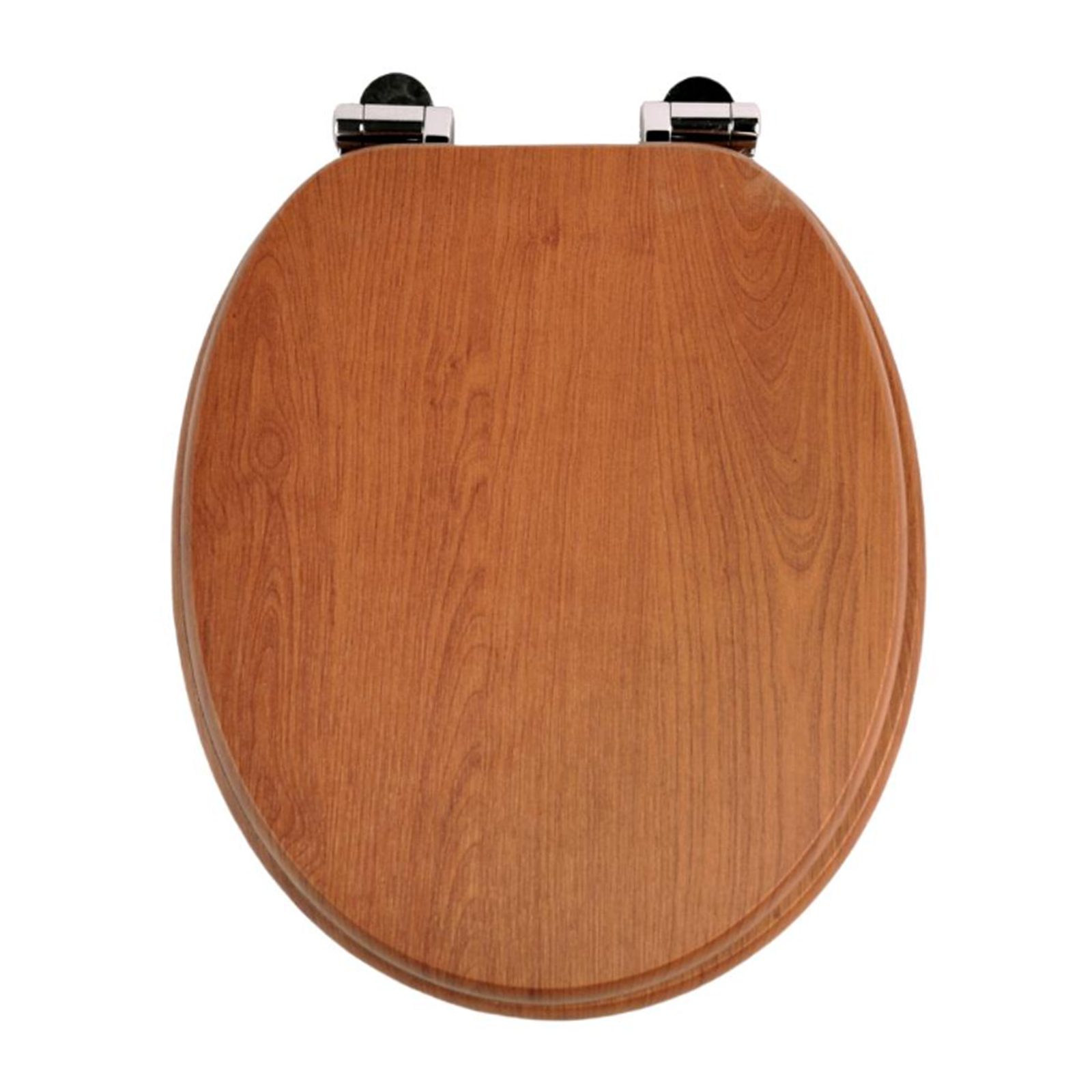 Homseat Mdf Toilet Seat With Soft Close Function, Reddish-brown Wood Grain