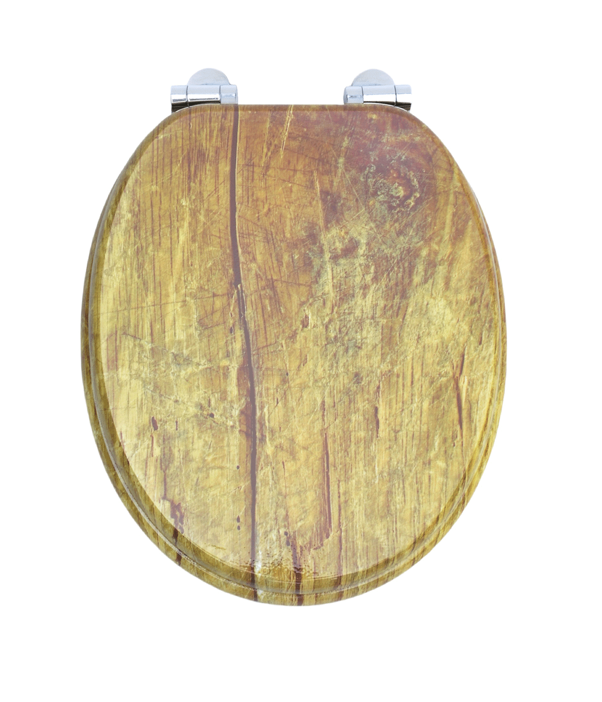 Homseat Mdf Toilet Seat With Soft Close Function, Vintage Wood Grain
