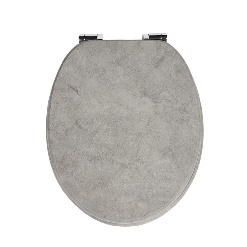 Homseat Mdf Toilet Seat With Soft Close Function, Grey Marble