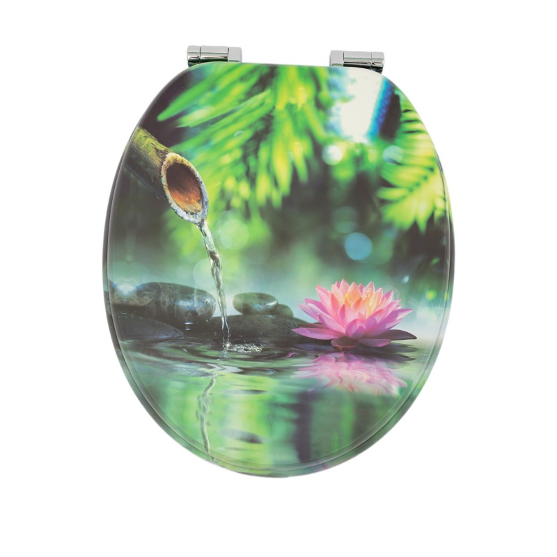 Homseat Mdf Toilet Seat With Soft Close Function, Zen Garden