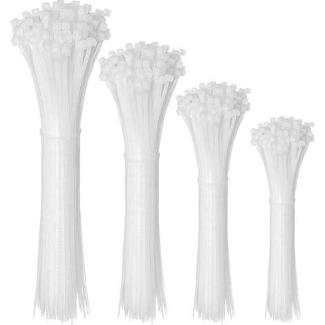 400 Kabelbinder, 100/150/200/300 Mm. Kabelbinder. Nylon-kabelbinder. Professionelle Kunststoff-kabelbinder Zur Bündelung Verschiedener Kabel. Weiß.