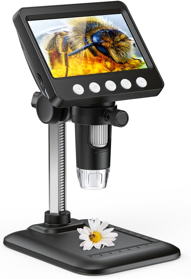 4,3-zoll-digitalmikroskop, Geeignet Für Erwachsene, Münzmikroskop, 1000-fache Vergrößerung, 8 Einstellbare Leds, Usb-kompatibel Mit Windows/macos, Münzsammlung.