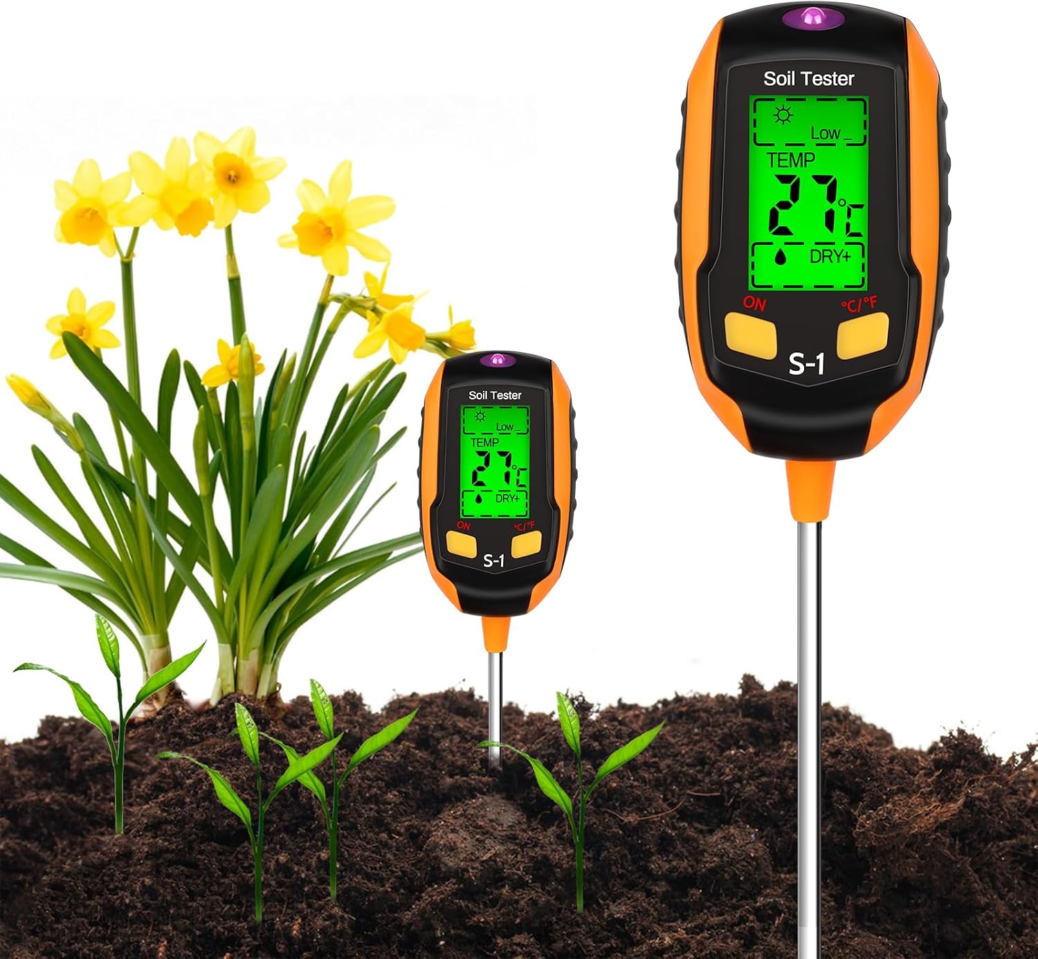 4-in-1-bodentester: Misst Feuchtigkeit, Temperatur, Luftfeuchtigkeit, Ph-wert Und Lichtintensität. Ideal Für Gartenbau, Rasenflächen, Landwirtschaft Und Freilandpflanzen.