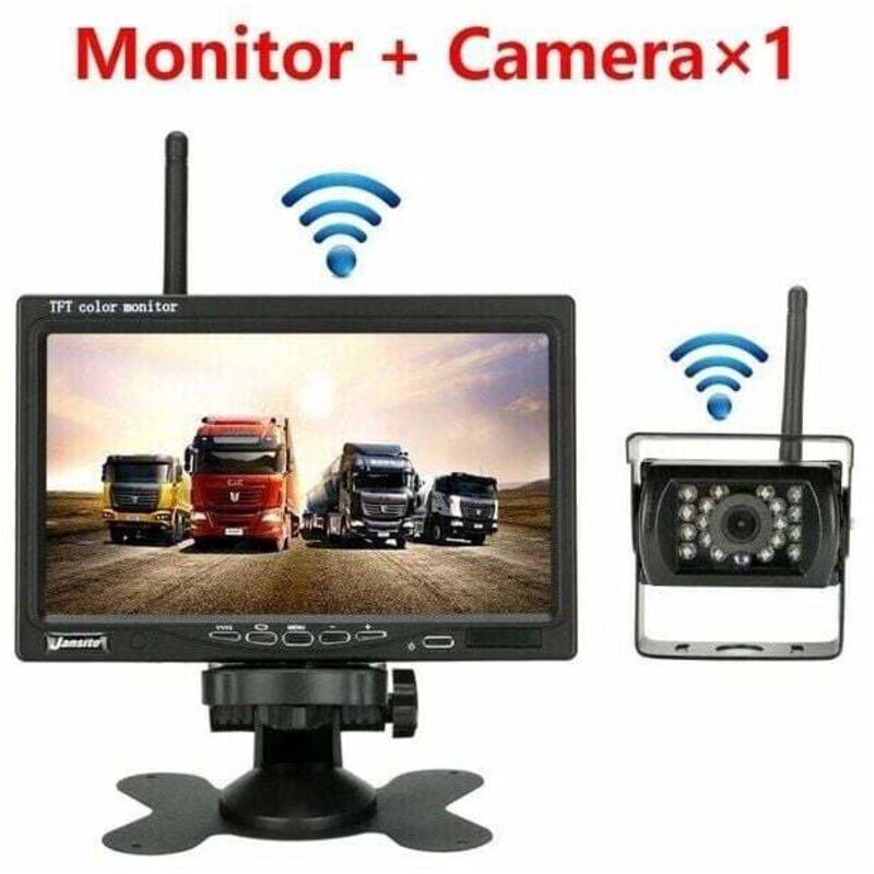 Kabellose Rückfahrkamera Mit 7-zoll-lcd-bildschirm Für Fahrzeuge (lkw, Bus, Wohnmobil, Anhänger, Bagger) 12v-24v Wasserdicht Ip67 120[nx]