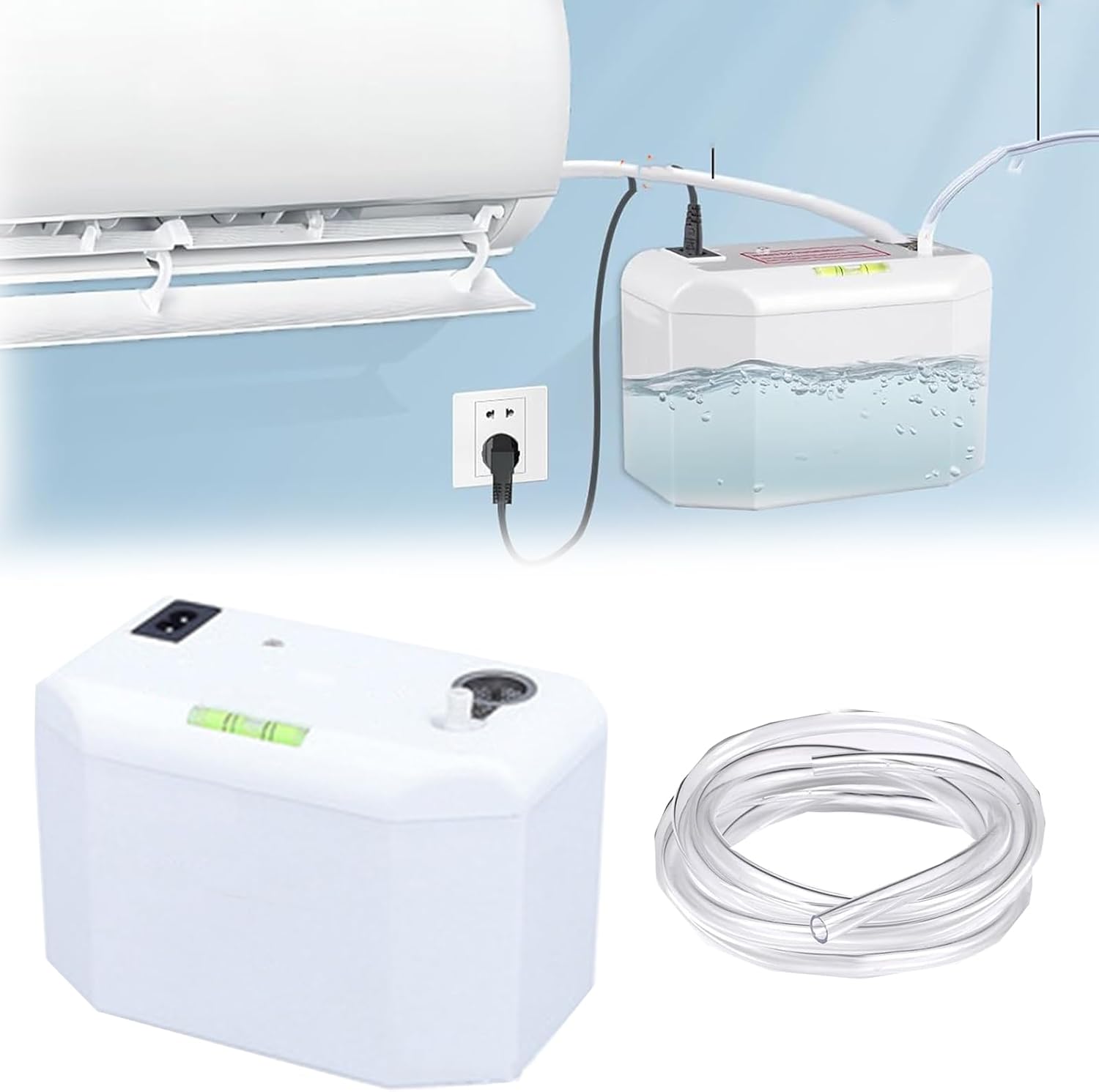 Kondensatpumpe 24 L/h, 8 Kw, 5 M Schlauch – Klimaanlage – 200 Ml Behälter, Kondensatförderer, Überlaufalarm