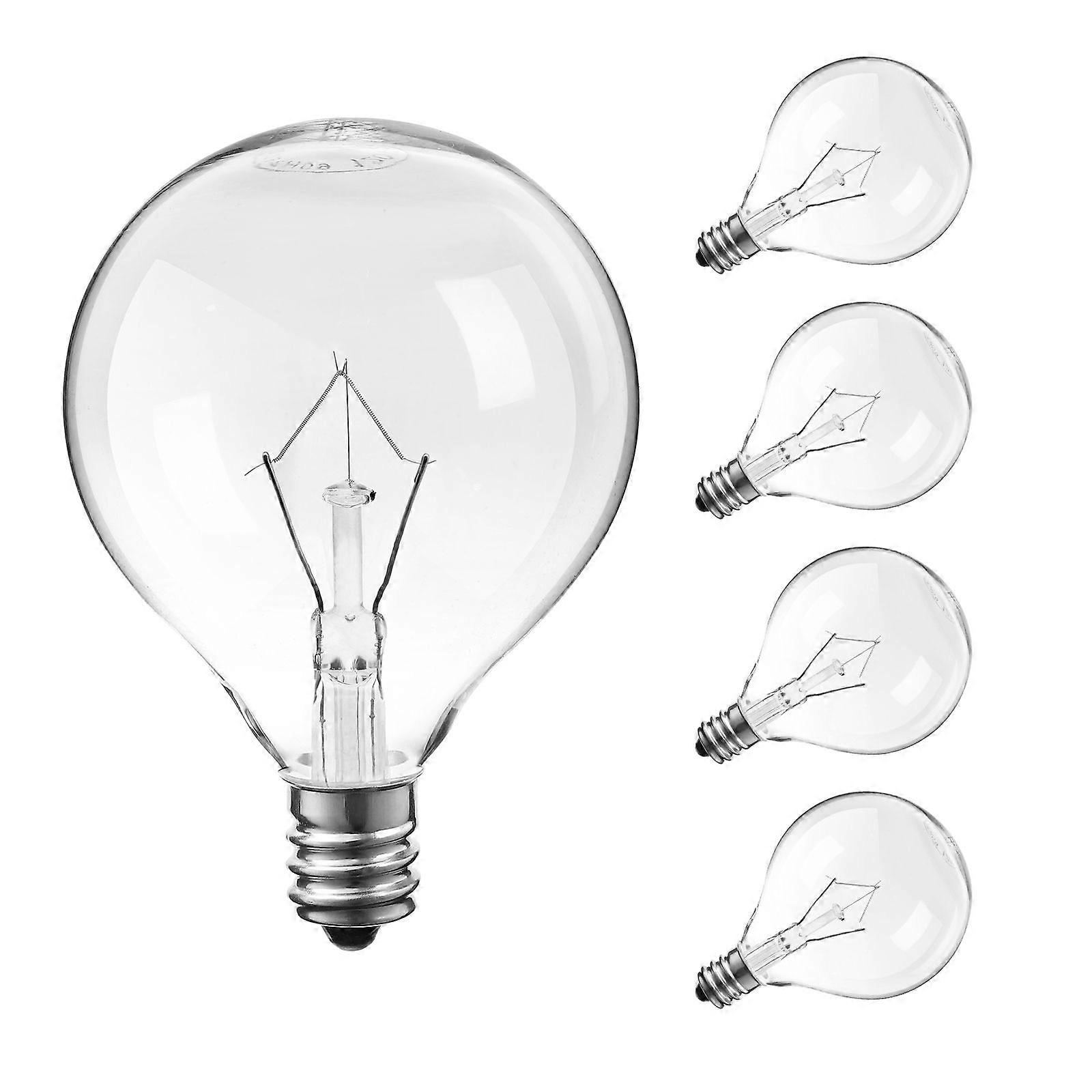 Uonlytech 5er-pack E12 25w Dimmbare Duftwachs-diffusorlampen 120v G50, Klare Glaskugel