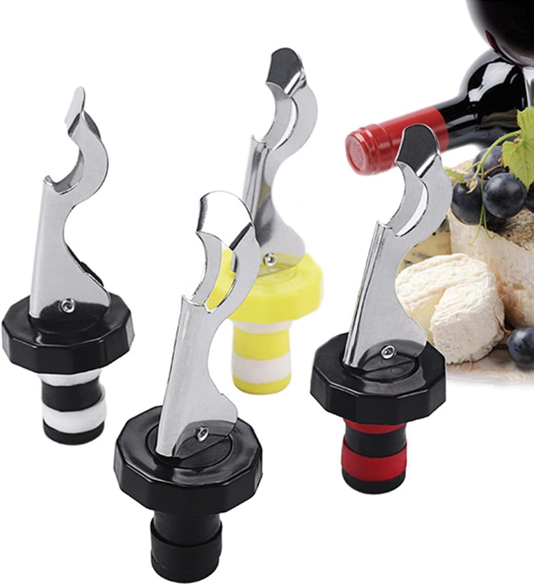 Set Mit 4 Universellen Und Wiederverwendbaren, Hebelbetätigten, Luftdichten Verschlüssen, Geeignet Für Wein, Champagner, Bier Und Andere Getränke.