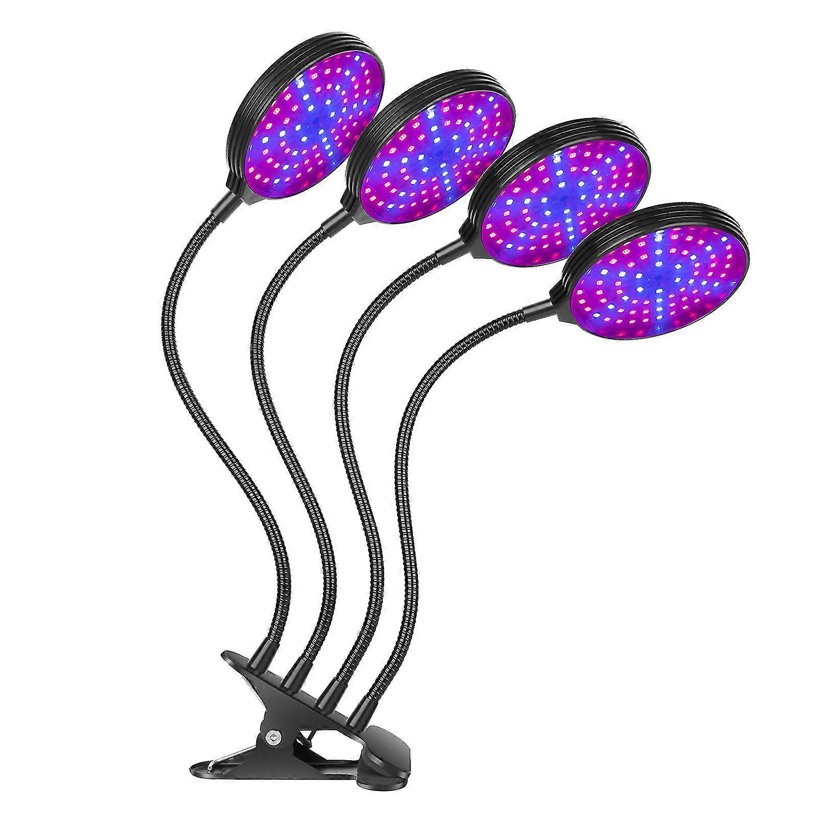 Led-pflanzenlampe Für Zimmerpflanzen, 60 W, 4 Rote Und Blaue Leds, Automatische Ein-/ausschaltung, 4/8/12-stunden-timer, 3 Beleuchtungsmodi, 5 Helligkeitsstufen, Ip66 Wasserdicht, Mit Klemme